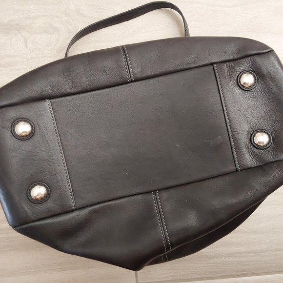 Coach GALLERY F13759 Black Leather Double Handle Satchel Handbag.  Size … - Picture 12 of 14